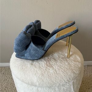 NEW Jeffrey Campbell denim bow heels Sz 10